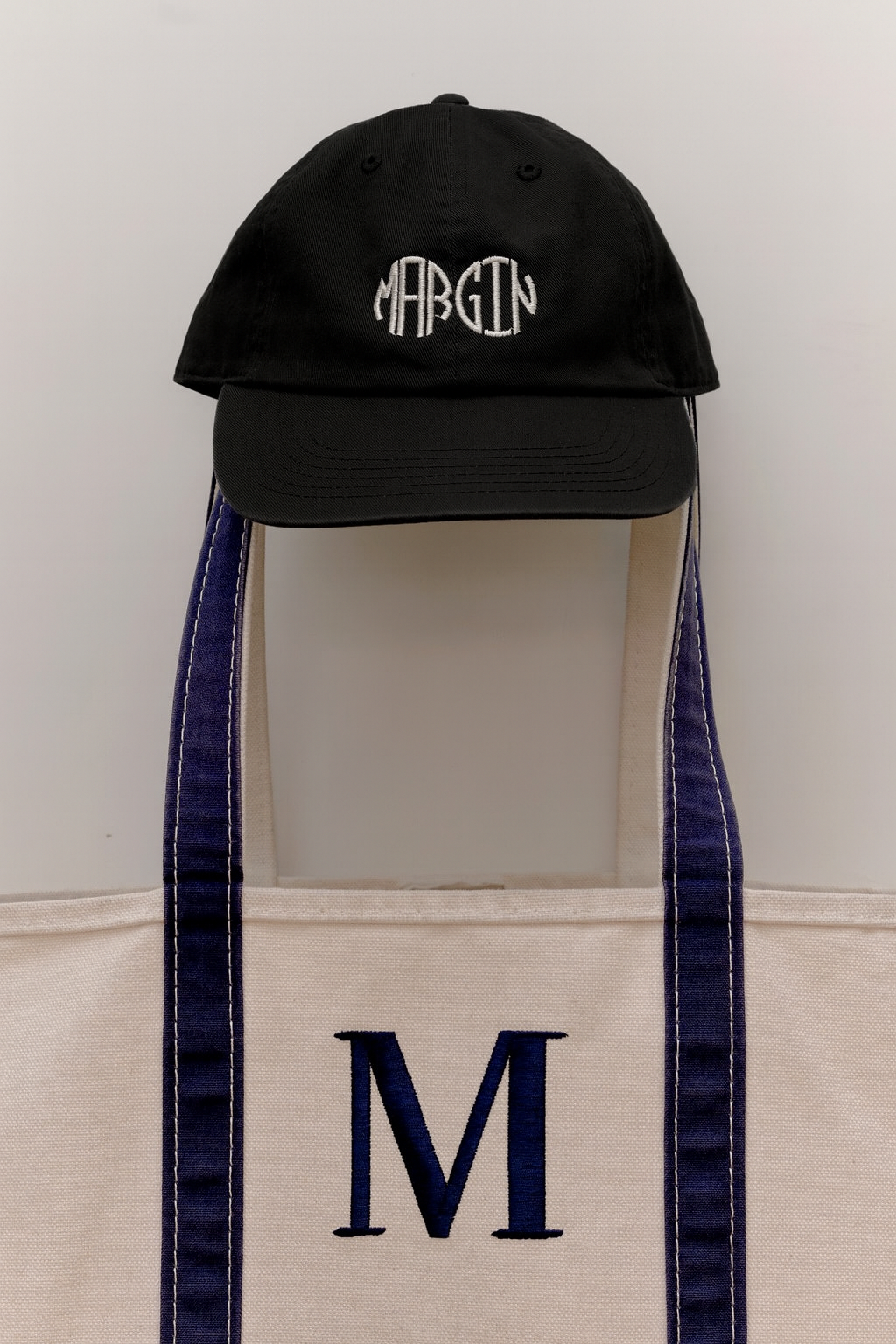 Harding Lane x Margin Black Monogram 6 Panel Hat